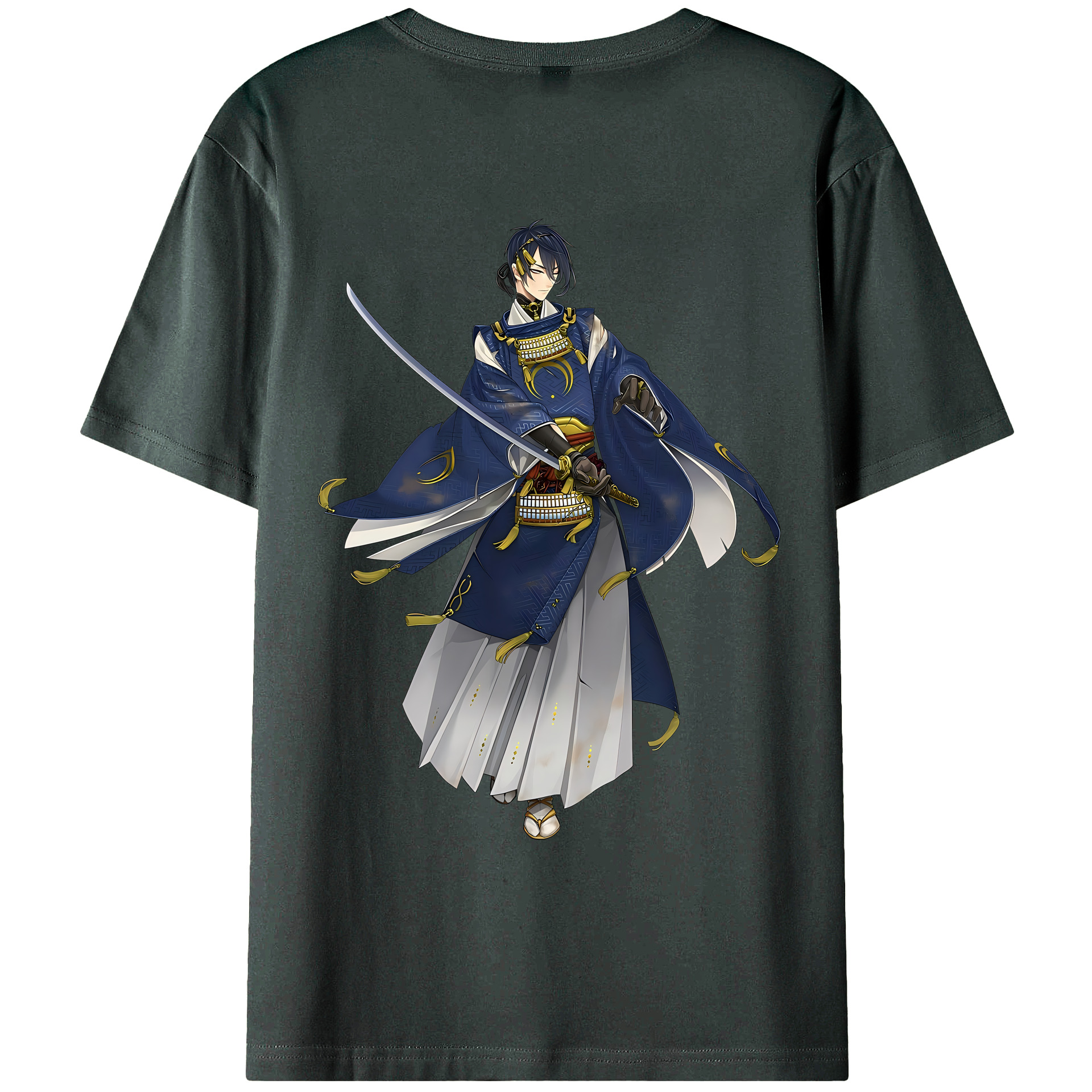 （画像用） 刀剣乱舞 Touken Ranbu 綿100％ メンズ半袖Tシャツ（バックプリント） 通気性
